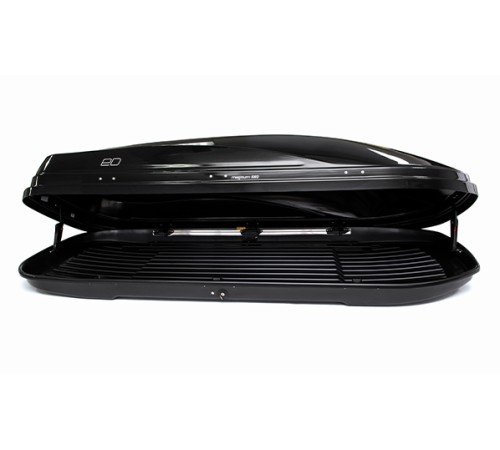 Бокс на крышу Piligrim Магнум 580, Черный матовый (2200х840х400) Быстросъём